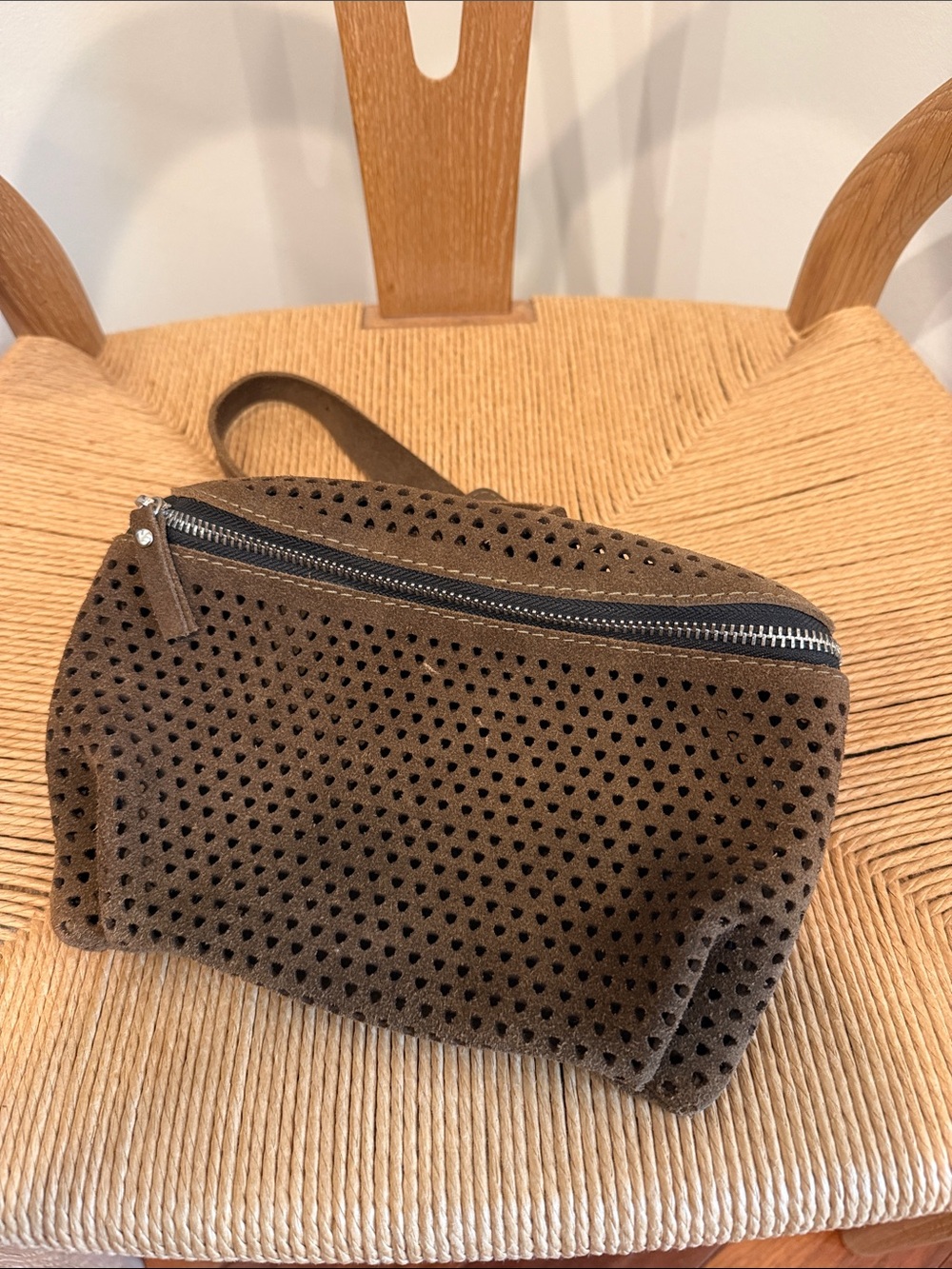 Rachel Comey Brown Perforated Suede Crossbody Bag